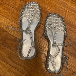 Jeffrey Campbell Silver jelly sandals
